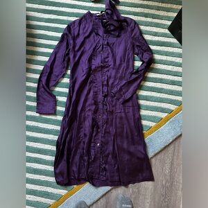 Burberry silk button up dress